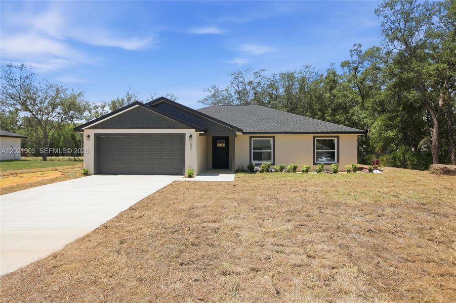Front exterior of a new home in , Avon Park, FL, highlighting curb appeal (Image 1). Front exterior of a new home in , Avon Park, FL, highlighting curb appeal (Image 1).