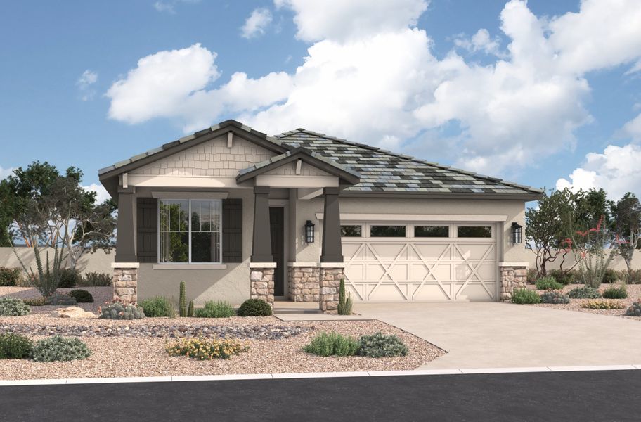Representative exterior photo of a completed home built from the Ellenton by Beazer Homes in Highpointe at Northpointe, Peoria, AZ (Image 8).