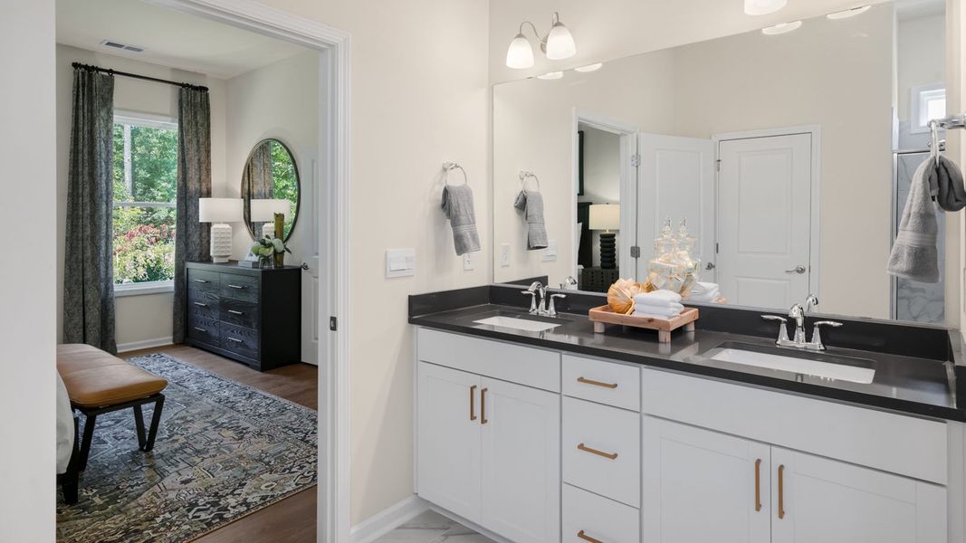 Representative furnished interior of a home built from the AZALEA by D.R. Horton in The Villas at Galvins Ridge, Sanford (Image 18). Representative furnished interior of a home built from the AZALEA by D.R. Horton in The Villas at Galvins Ridge, Sanford (Image 18).