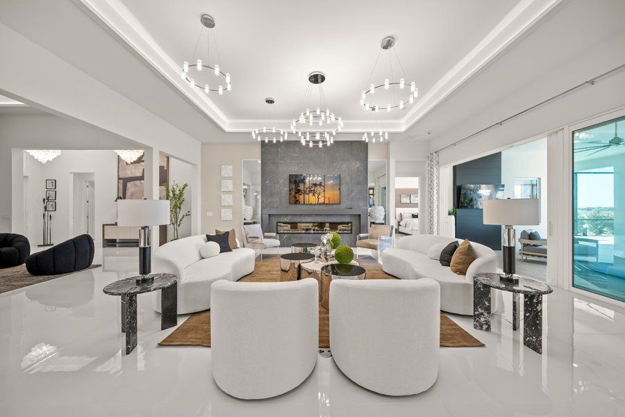 Representative furnished interior of a home built from the Outrigger by Homes by Towne in Shellstone at Waterside, Sarasota (Image 7).