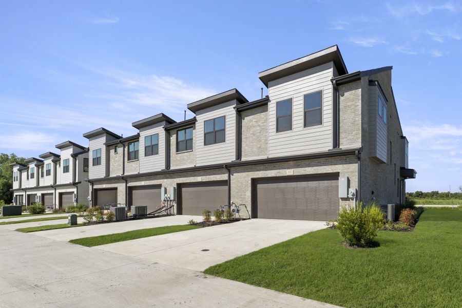 Front exterior of a new home in Ten Mile Creek, Celina, TX, highlighting curb appeal (Image 19).