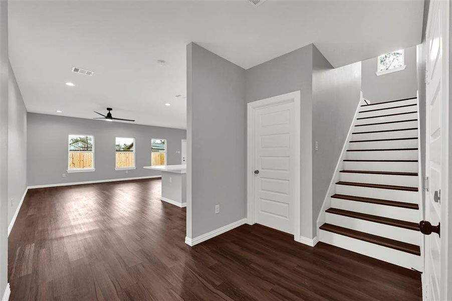 Entry view with view of living room