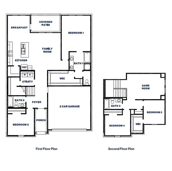 2D floor plan layout of this home in Cypress Green, Hockley, TX (Image 2).