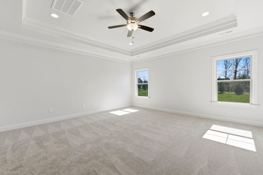 Representative unfurnished interior of a home built from the Cosmopolitan by Keystone Homes NC in Weybridge, Burlington (Image 100). Representative unfurnished interior of a home built from the Cosmopolitan by Keystone Homes NC in Weybridge, Burlington (Image 100).
