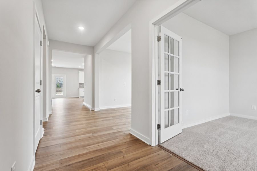 A room with white walls. A room with white walls.