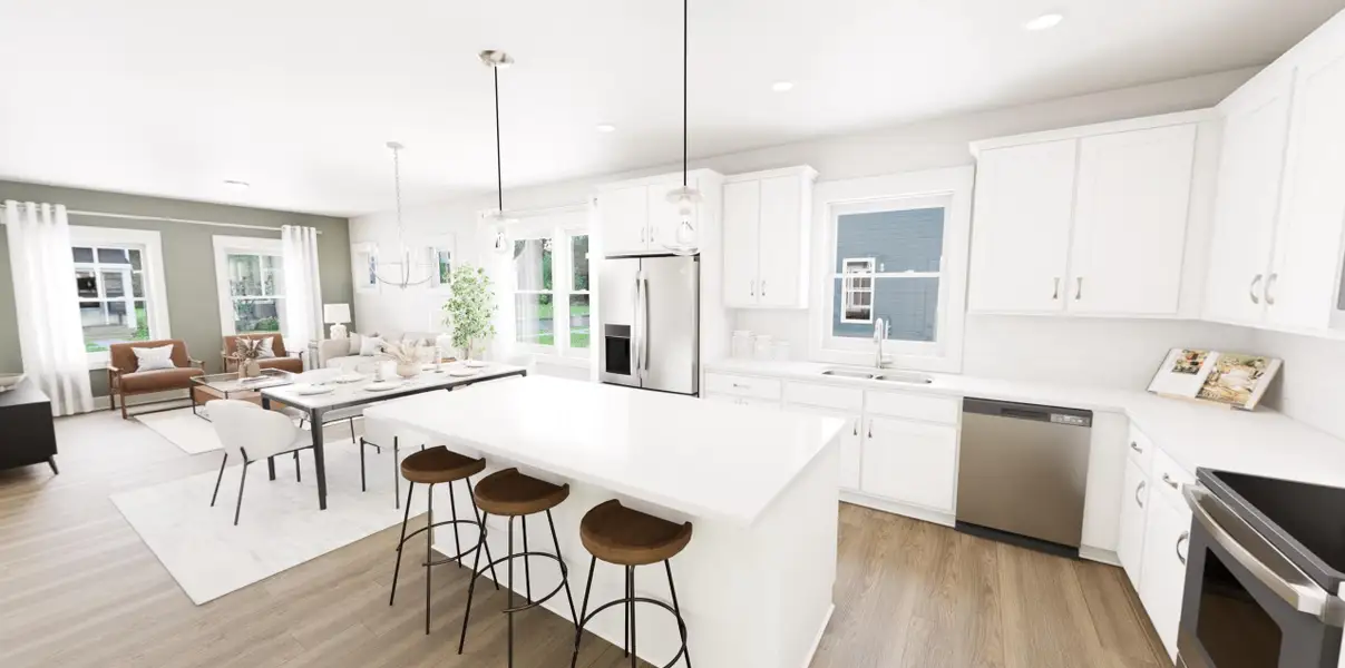 Representative furnished interior of a home built from the Dreamer by Garman Homes in Ponder, Wendell (Image 3).