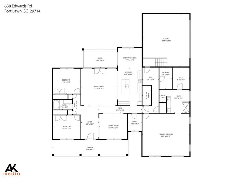 2D floor plan layout of this home in , Fort Lawn, SC (Image 4). 2D floor plan layout of this home in , Fort Lawn, SC (Image 4).