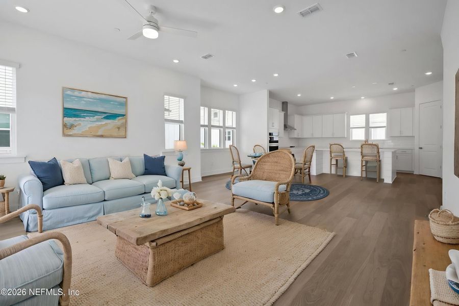 Furnished interior view inside a new home in North Beach Townhomes, Jacksonville Beach (Image 16). Furnished interior view inside a new home in North Beach Townhomes, Jacksonville Beach (Image 16).