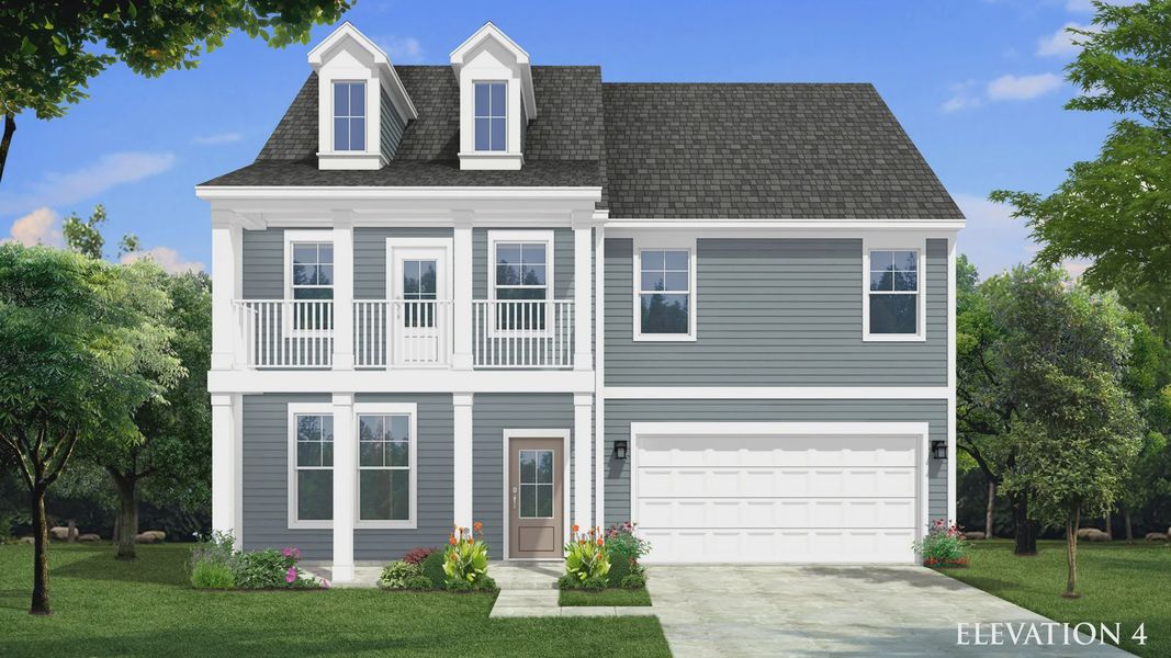Front exterior of a new home in Farms at Bellingham, Mooresville, NC, highlighting curb appeal (Image 25).
