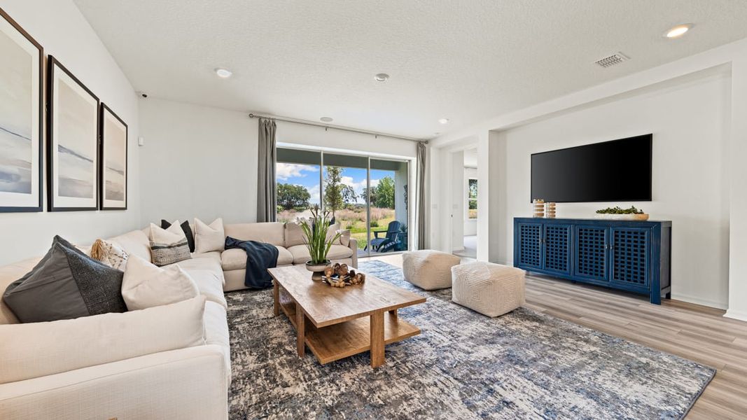Furnished interior view inside a new home in Timber Ridge, Plant City (Image 3). Furnished interior view inside a new home in Timber Ridge, Plant City (Image 3).
