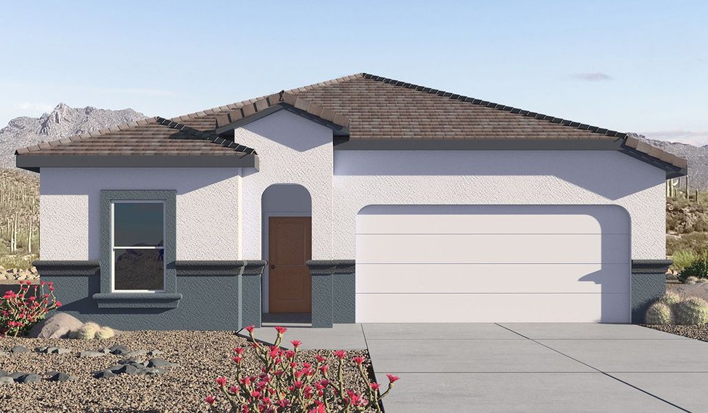 Representative exterior photo of a completed home built from the Easton by D.R. Horton in Barnett Village, Marana, AZ (Image 2).