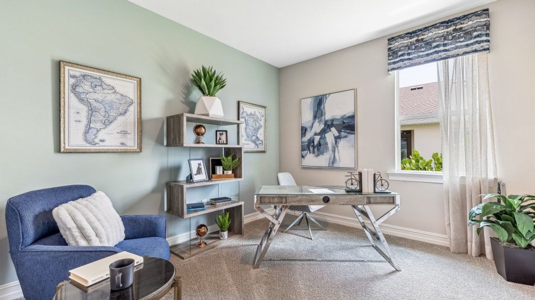 Representative furnished interior of a home built from the DELRAY by D.R. Horton in Palmetto Landing at Babcock Ranch, Punta Gorda (Image 16).