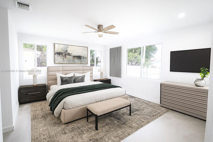 Furnished interior view inside a new home in , Miami (Image 10).