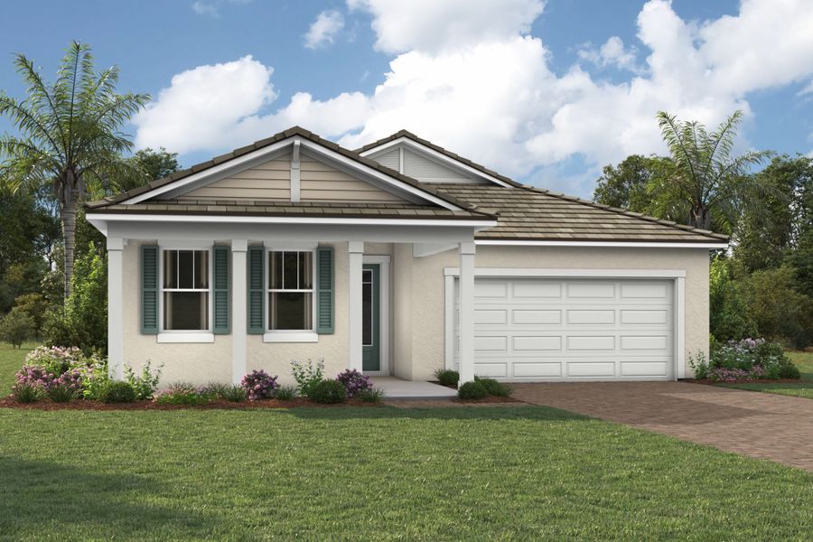 Representative exterior photo of a completed home built from the Sapphire by Mattamy Homes in Brightmore at Wellen Park, Venice, FL (Image 1).