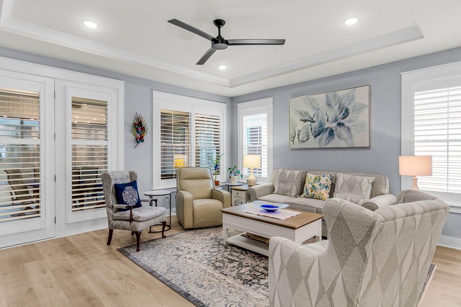 Furnished interior view inside a new home in K. Hovnanian's® Four Seasons at Lakes of Cane Bay, Summerville (Image 28).