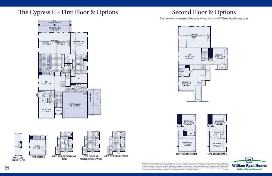 2D floor plan layout of this home in Lily Creek at Sutton Fields, Aubrey, TX (Image 5).