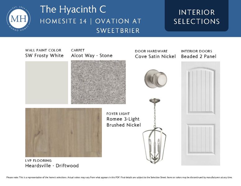 Sample of building materials used in homes in Ovation at Sweetbrier, Durham (Image 17). Sample of building materials used in homes in Ovation at Sweetbrier, Durham (Image 17).