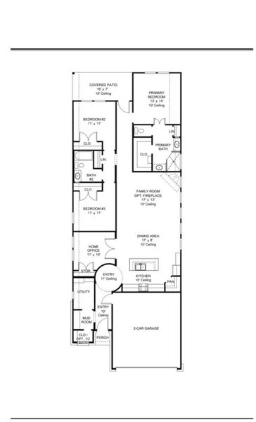 2D floor plan layout of this home in Jordan Ranch 40', Fulshear, TX (Image 2).