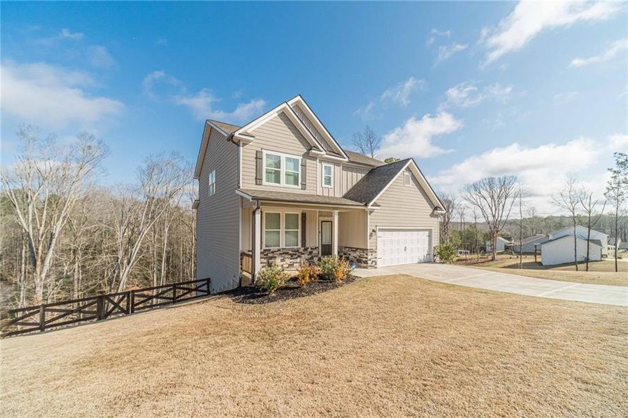 Front exterior of a new home in Alcovy Estates, Monroe, GA, highlighting curb appeal (Image 19).