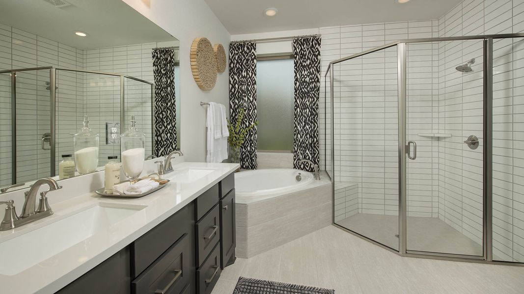 Furnished interior view inside a new home in Bridgeland, Cypress (Image 11).