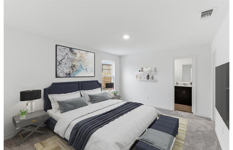 Virtually Staged - Spacious owner's suite with private bath