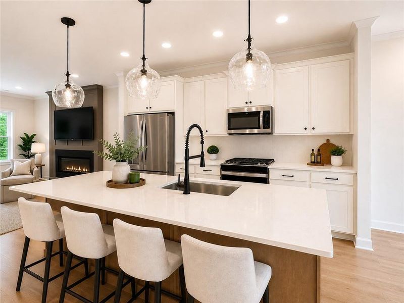 Furnished interior view inside a new home in Townes at South Main, Kennesaw (Image 14).