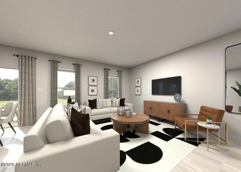 Furnished interior view inside a new home in The District at Oakleaf - The Grove, Middleburg (Image 8).