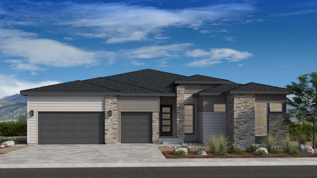 Representative exterior photo of a completed home built from the Wildrose by Taylor Morrison in Macanta, Castle Rock, CO (Image 3). Representative exterior photo of a completed home built from the Wildrose by Taylor Morrison in Macanta, Castle Rock, CO (Image 3).