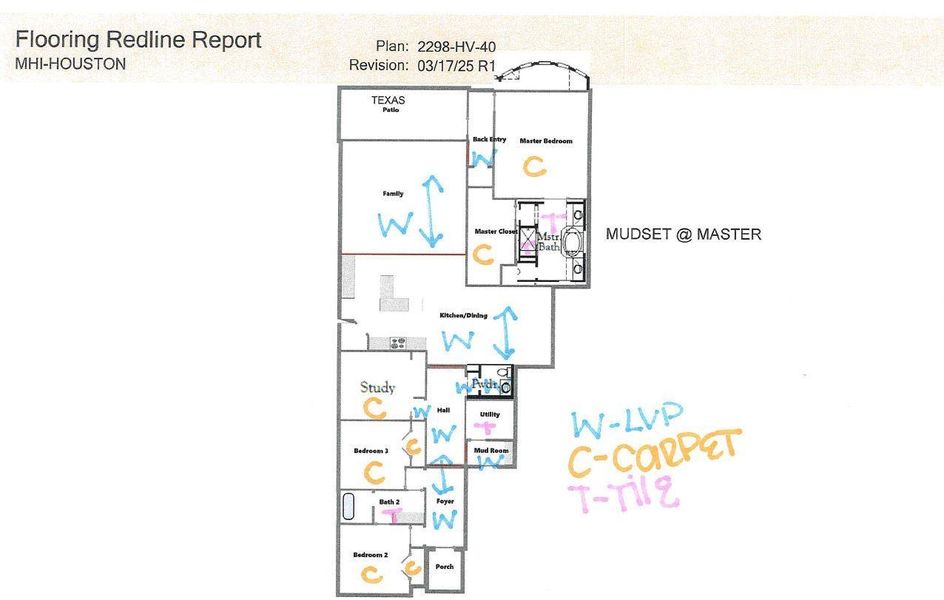 2D floor plan layout of this home in Wildtree, Magnolia, TX (Image 3).