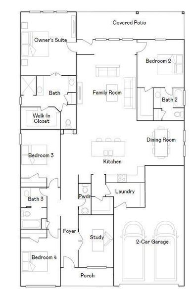 2D floor plan layout of this home in Pomona, Manvel, TX (Image 5).