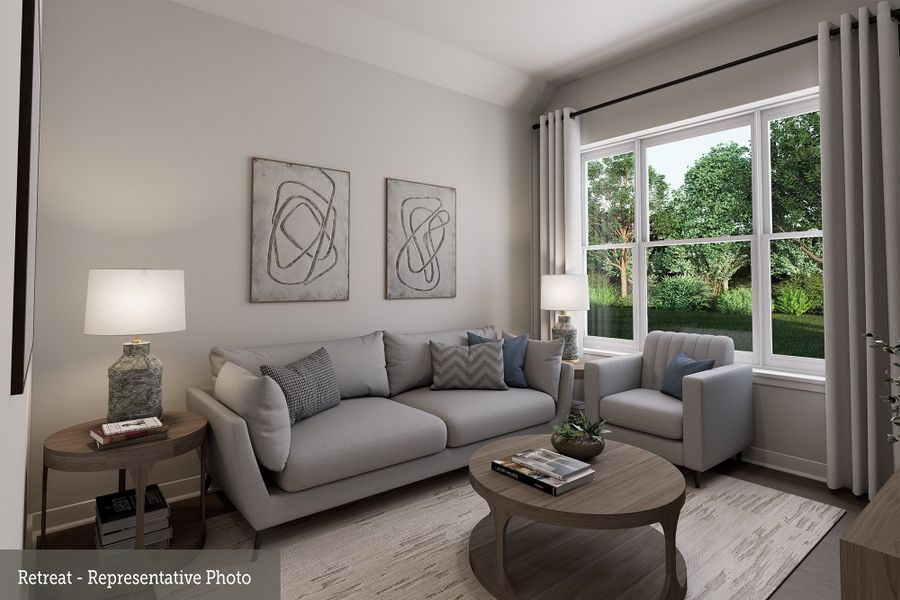 Representative furnished interior of a home built from the The Beaumont by David Weekley Homes in Edgewater Classic Series, Royse City (Image 5). Representative furnished interior of a home built from the The Beaumont by David Weekley Homes in Edgewater Classic Series, Royse City (Image 5).