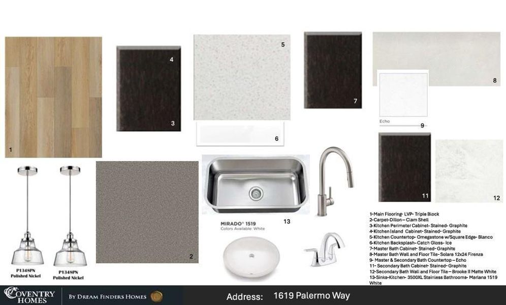 Sample of building materials used in homes in Escondido, Magnolia (Image 3).