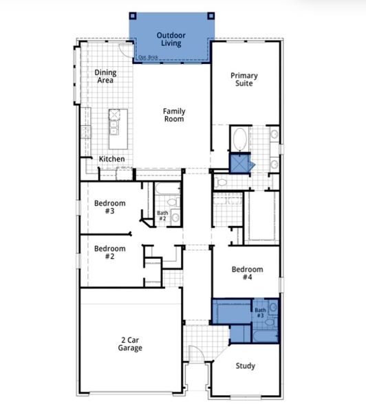 2D floor plan layout of this home in Devonshire, Forney, TX (Image 3).