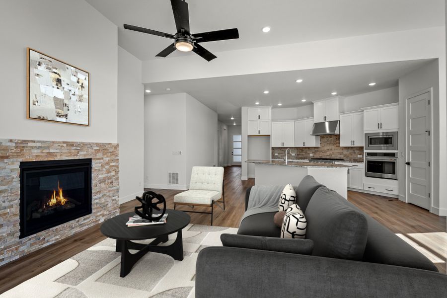 Furnished interior view inside a new home in Cloverleaf - Pinnacle Collection, Monument (Image 8).
