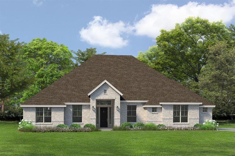 Front exterior of a new home in Heritage, McLendon-Chisholm, TX, highlighting curb appeal (Image 22).