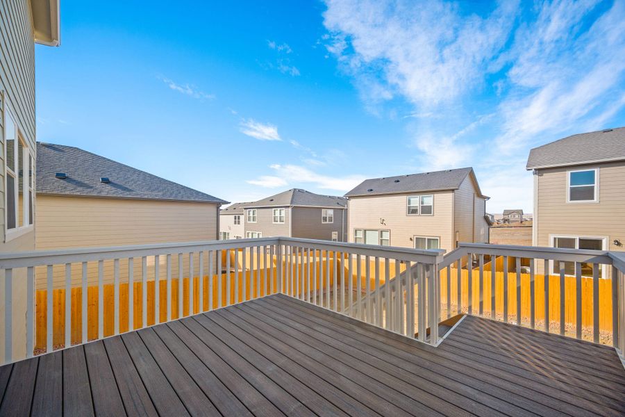 Exterior details and patio area of a home in Ridge at Lorson Ranch, Colorado Springs (Image 4).