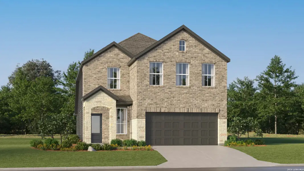 Front exterior of a new home in Navarro Ranch, Seguin, TX, highlighting curb appeal (Image 22).