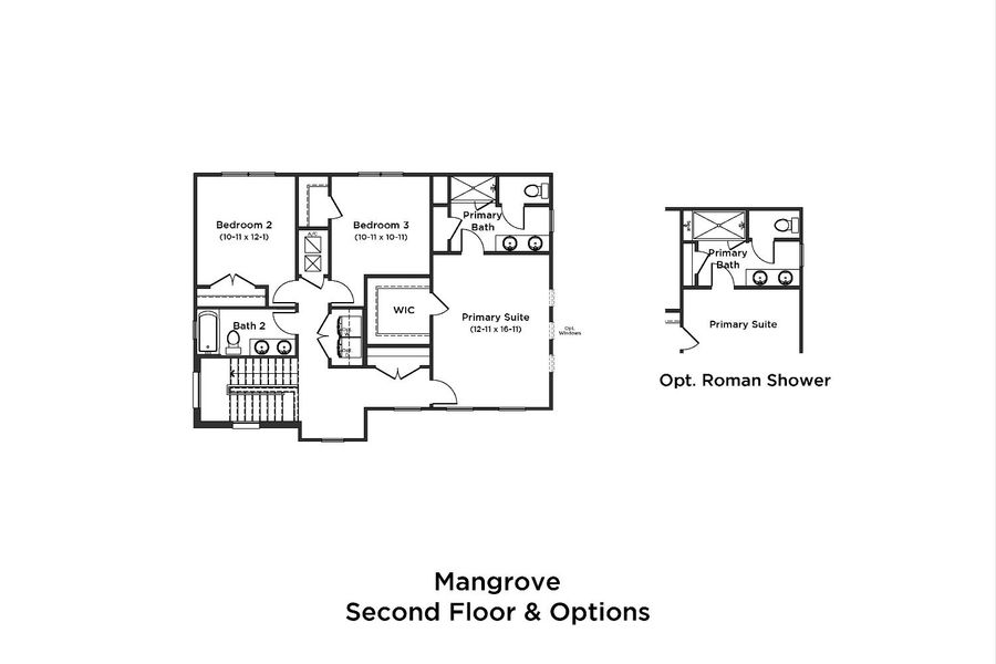 2D floor plan layout for the Mangrove by DRB Homes in Beacon Park, Hudson, FL (Image 4).