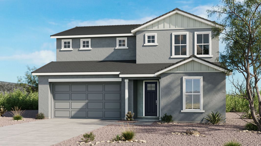 Representative exterior photo of a completed home built from the Legacy by Taylor Morrison in Saddleback, Peoria, AZ (Image 3). Representative exterior photo of a completed home built from the Legacy by Taylor Morrison in Saddleback, Peoria, AZ (Image 3).