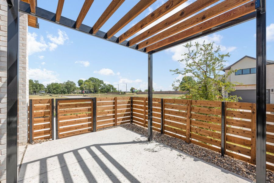 Exterior details and patio area of a home in Willow Grove Single-Family Homes, Melissa (Image 27).