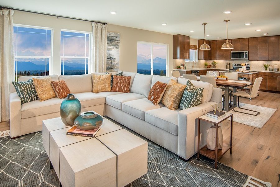 Representative furnished interior of a home built from the 2284 by KB Home in Painted Prairie, Aurora (Image 7).