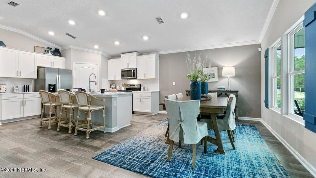 Furnished interior view inside a new home in Sawmill Branch, Palm Coast (Image 16). Furnished interior view inside a new home in Sawmill Branch, Palm Coast (Image 16).