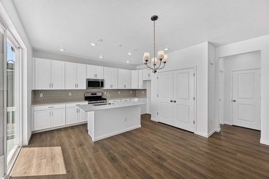 Furnished interior view inside a new home in Trailstone, Arvada (Image 4).