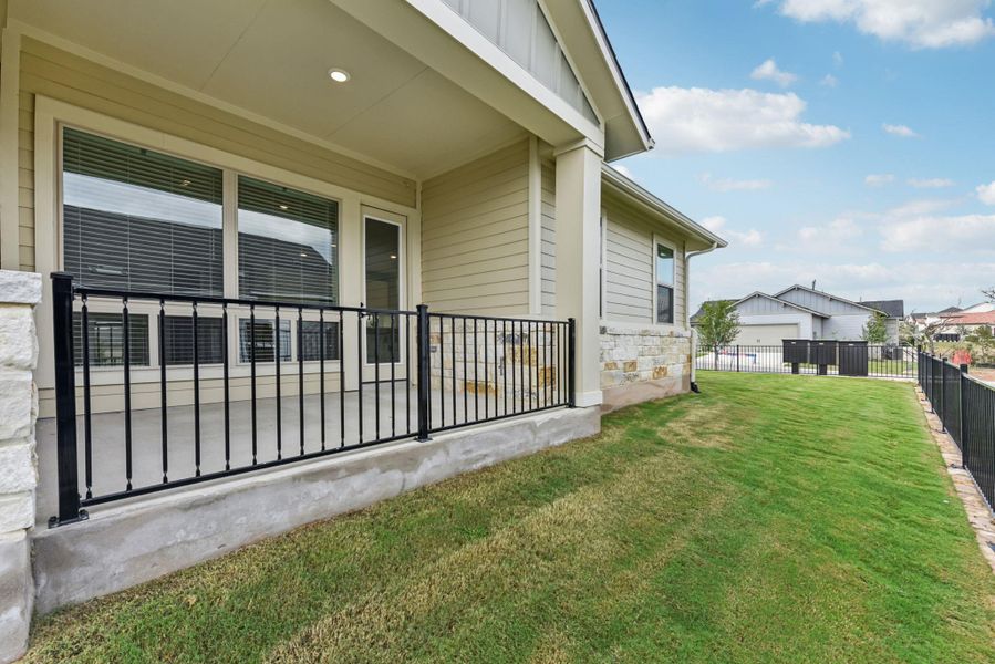 Exterior details and patio area of a home in Cottage at Kissing Tree, San Marcos (Image 2). Exterior details and patio area of a home in Cottage at Kissing Tree, San Marcos (Image 2).