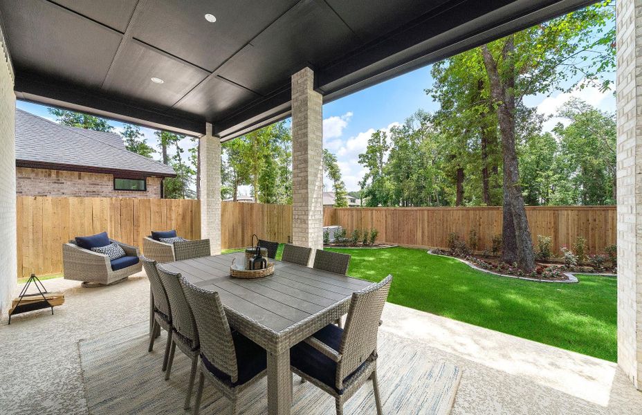 Exterior details and patio area of a home in The Highlands 55′, Porter (Image 22). Exterior details and patio area of a home in The Highlands 55′, Porter (Image 22).