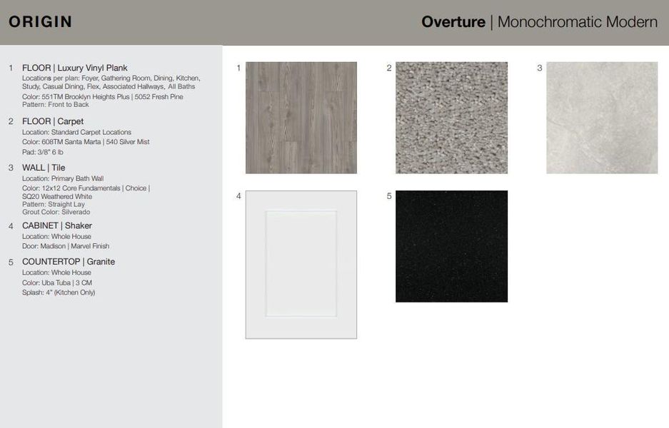 Design Selections. Home is under construction, selections subject to change.