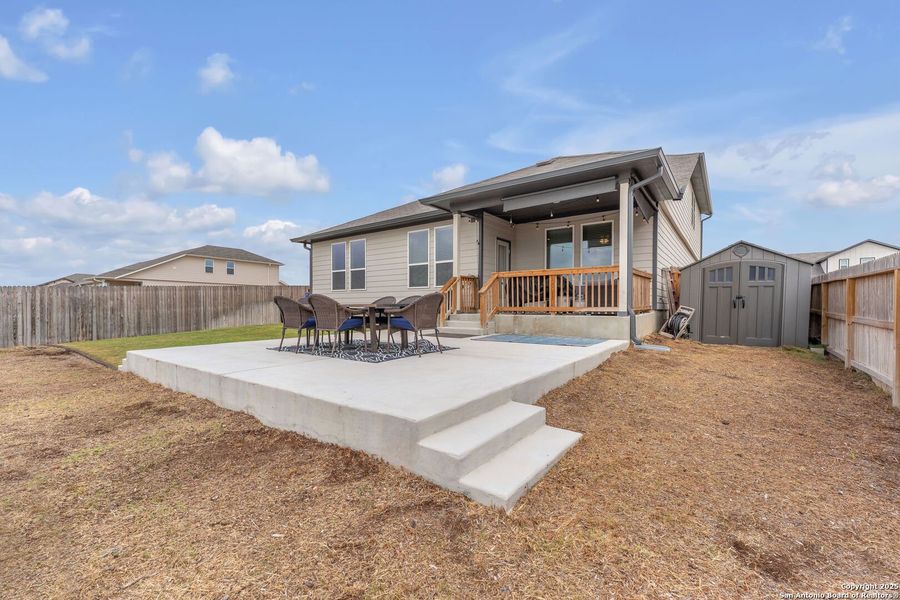 Exterior details and patio area of a home in Saddle Creek Ranch, Cibolo (Image 26). Exterior details and patio area of a home in Saddle Creek Ranch, Cibolo (Image 26).