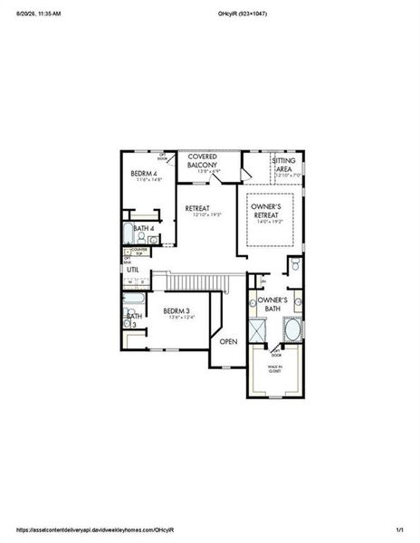 2D floor plan layout of this home in Settingdown Farms, Cumming, GA (Image 3).