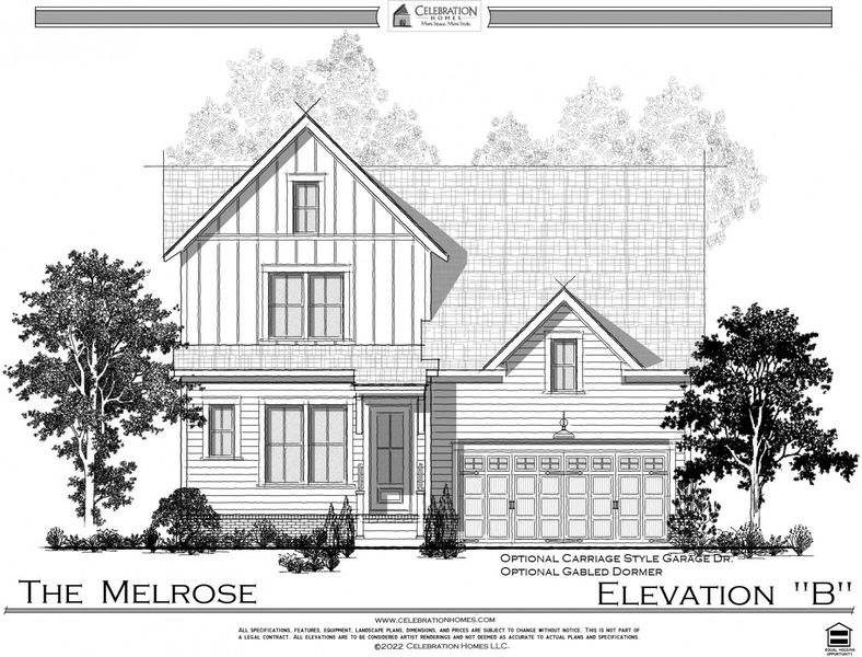 Representative rendering of the exterior for the Melrose by Celebration Homes (Image 6).