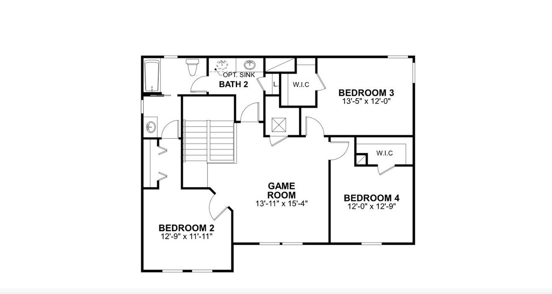 2D floor plan layout for the Summerset by M/I Homes in Meadow Oaks, Hudson, FL (Image 3).